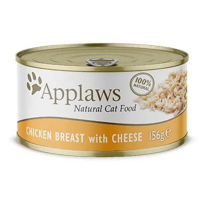 Applaws Chicken Breast with Cheese in Broth, Kissan märkäruoka, Adult, 156 g – Applaws