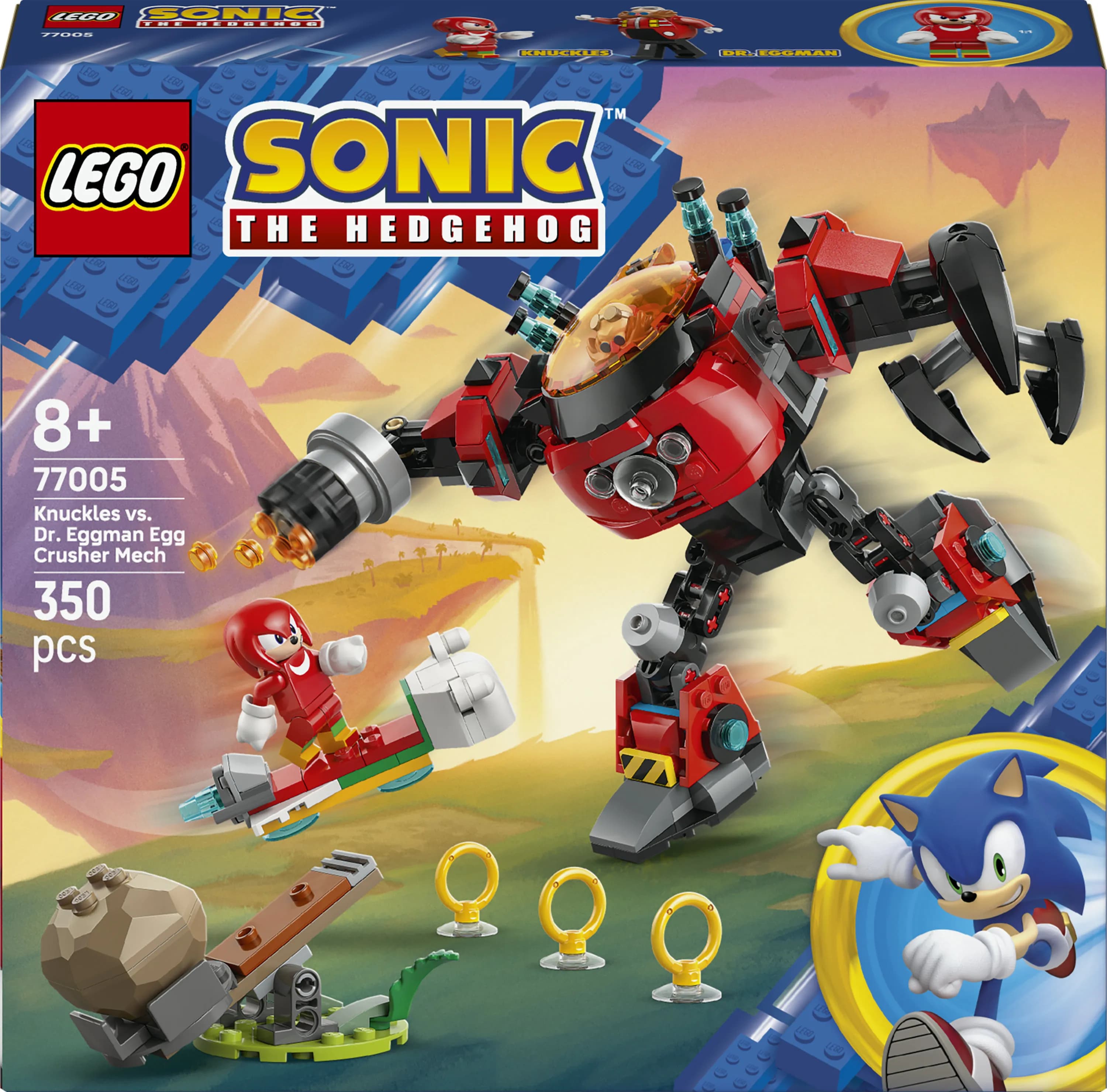 LEGO Sonic the Hedgehog Knuckles vastaan Dr. Eggman ja Egg Crusher –robotti 77005 – LEGO