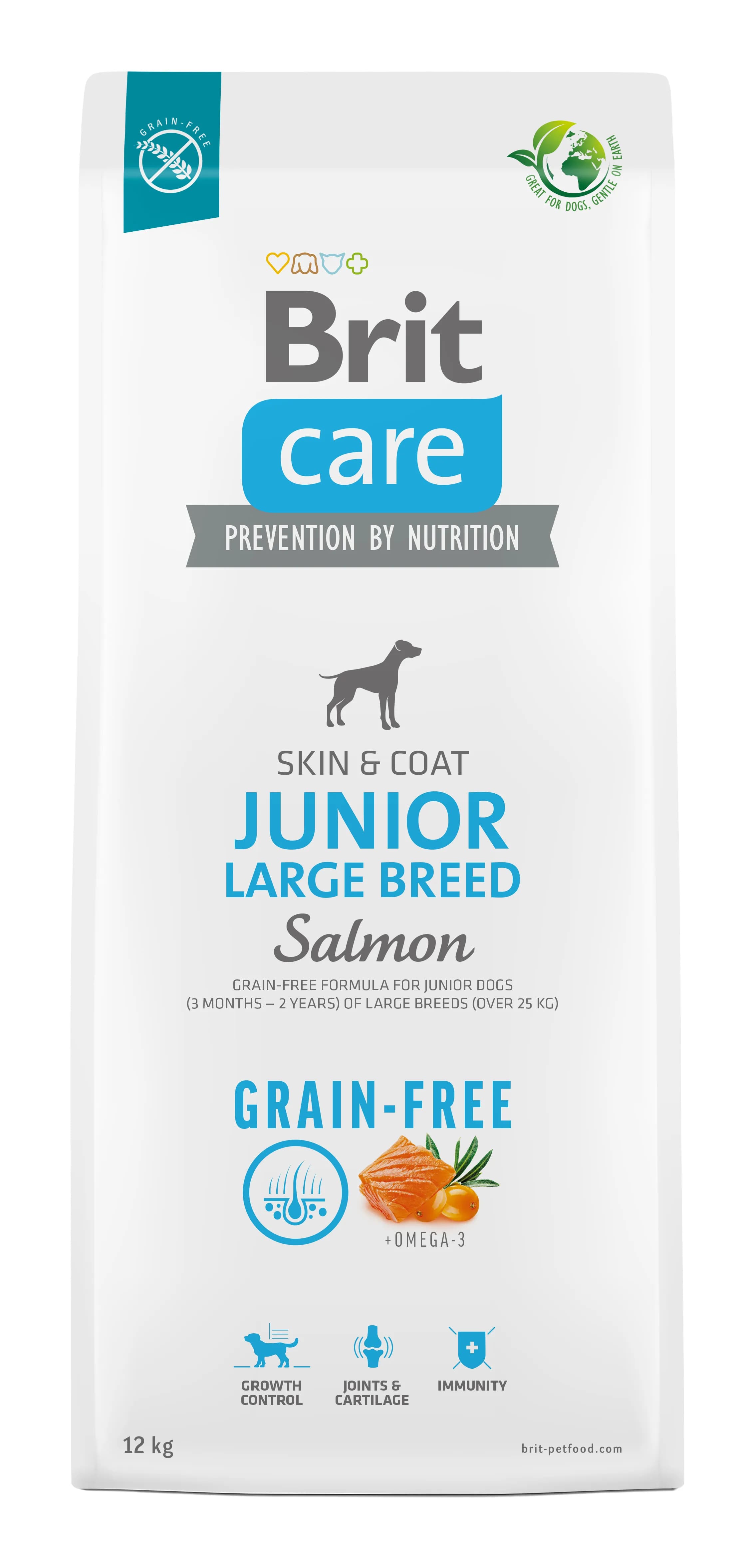 Brit Care Dog Grain-Free Junior Large Salmon, Koiran kuivaruoka, 3 kg – Brit Care