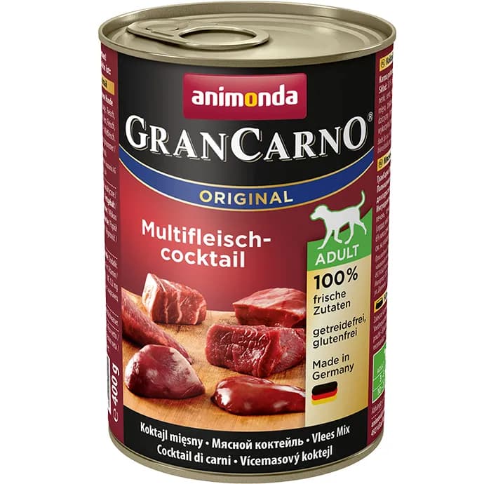 Animonda GranCarno Adult Multi-Meat Cocktail, Koiran märkäruoka, Viljaton, 400 g – Animonda