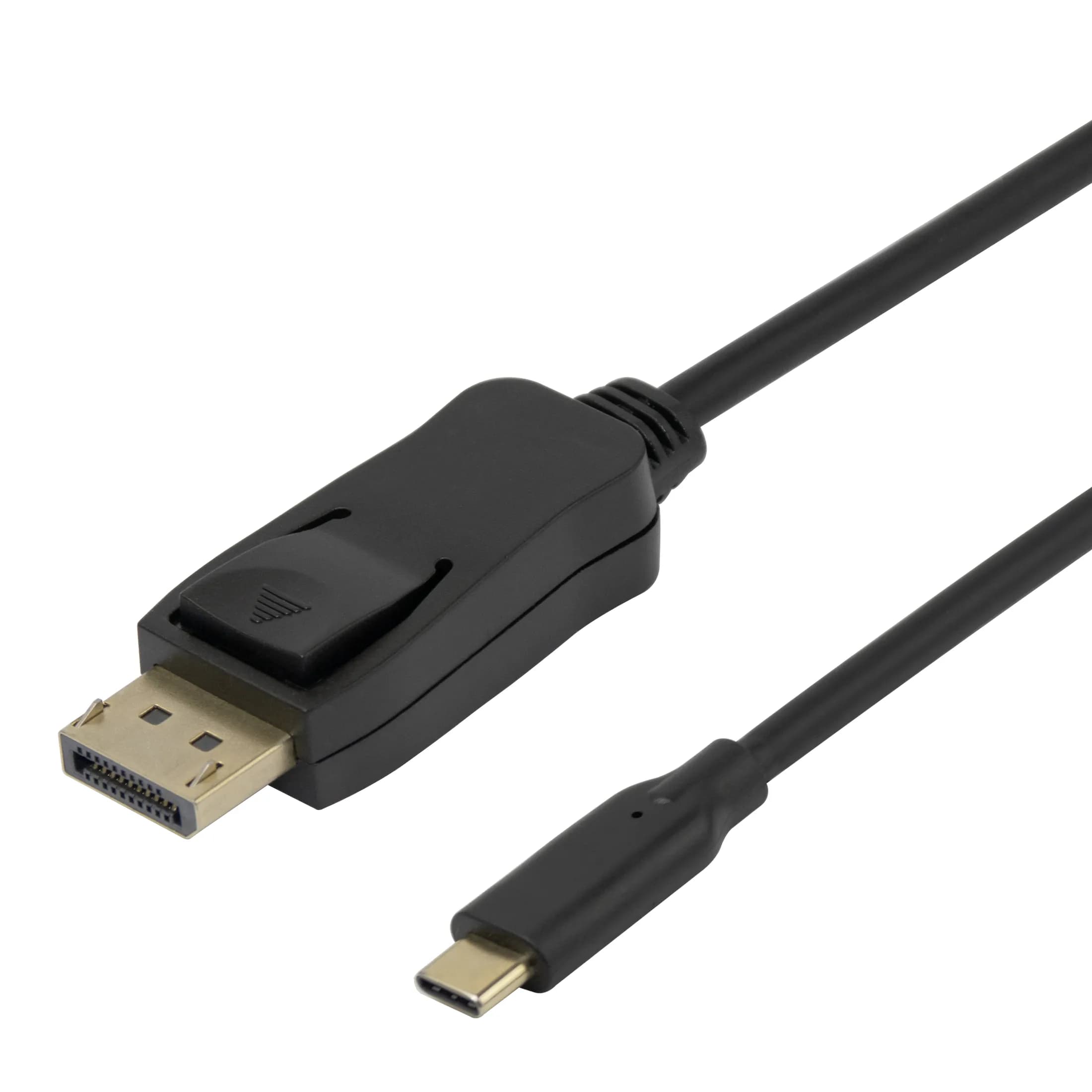 Deltaco USB-C – DisplayPort 1.4 -kaapeli, kaksisuuntainen, 2 m, musta