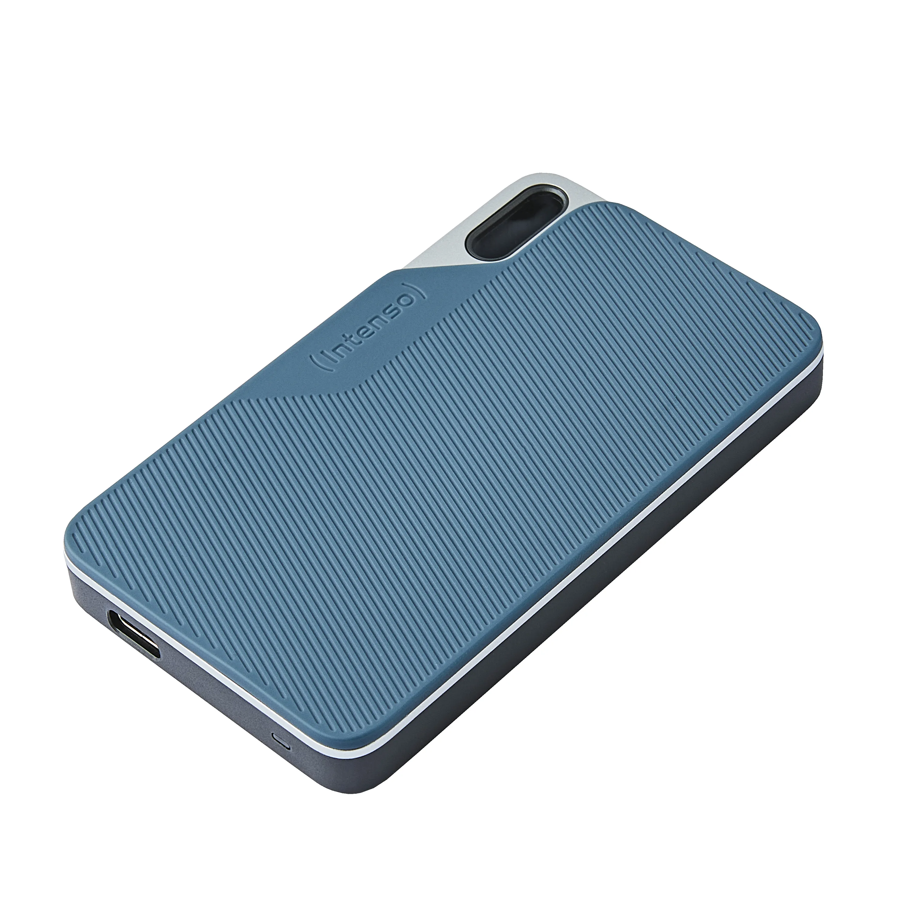 Intenso TX100 1 Tt USB 3.2 Gen 1 (USB-C) -ulkoinen SSD, kannettava, iskunkestävä, Grey-blue – Intenso