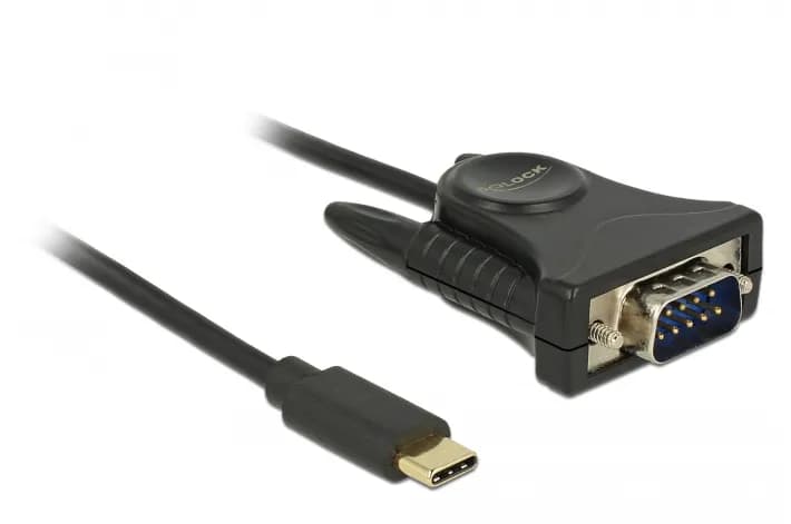 De-Lock USB-C – RS-232 -adapteri, Musta