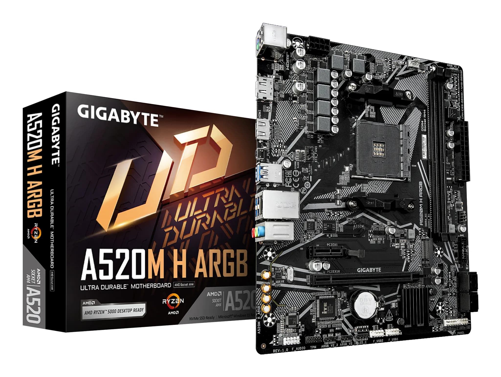 Gigabyte A520M H ARGB AM4 mATX -emolevy – Gigabyte