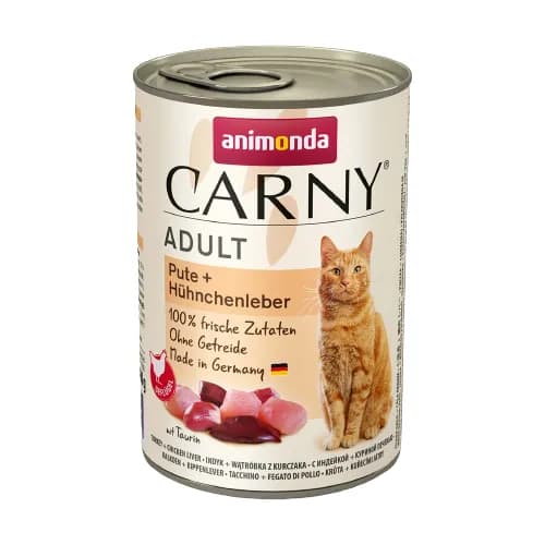 Animonda Carny Turkey with Chicken Liver, Kissan märkäruoka, Adult, 400 g – Animonda