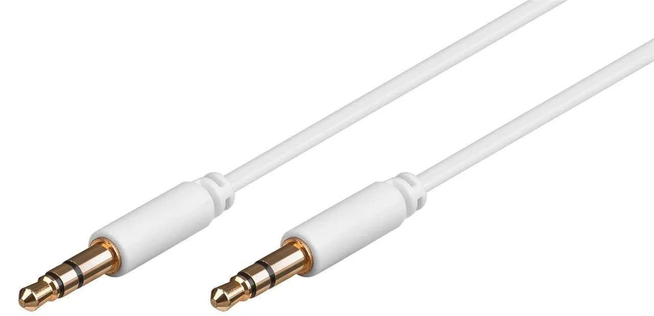 MicroConnect AUDLL05W 3,5 mm kullattu -audiokaapeli, 0,5 m, valkoinen