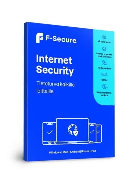 F-SECURE Internet Security 12 kk / 1 laite -tietoturvaohjelmisto