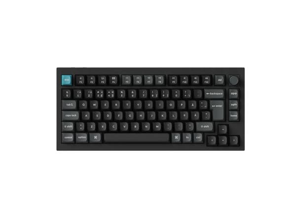 Keychron Q1 Ultra 8K 75% -langaton mekaaninen pelinäppäimistö, Silk POM Red, musta – Keychron