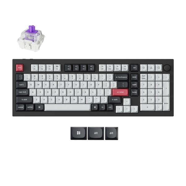Keychron Q5 HE 96% Knob -langaton mekaaninen pelinäppäimistö, Gateron Double-Rail Magnetic, musta