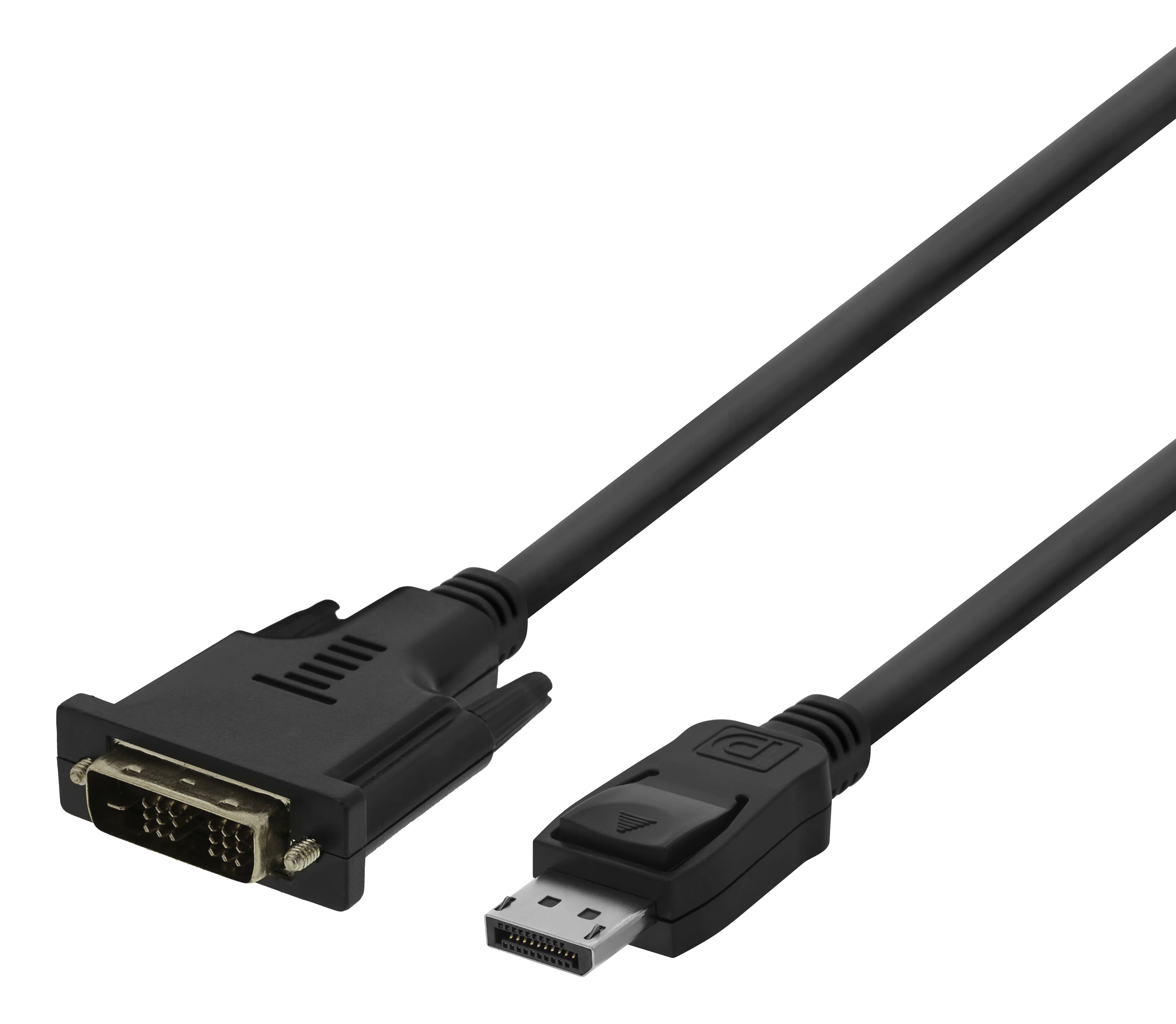 Deltaco DisplayPort – DVI-D Single Link -kaapeli, 2 m, musta
