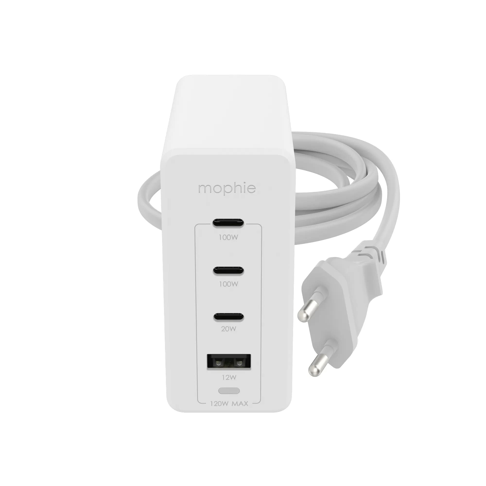 MOPHIE WALL ADAPTER HUB PD - 2XUSB-C 1XUSB-A 120W GAN WHITE