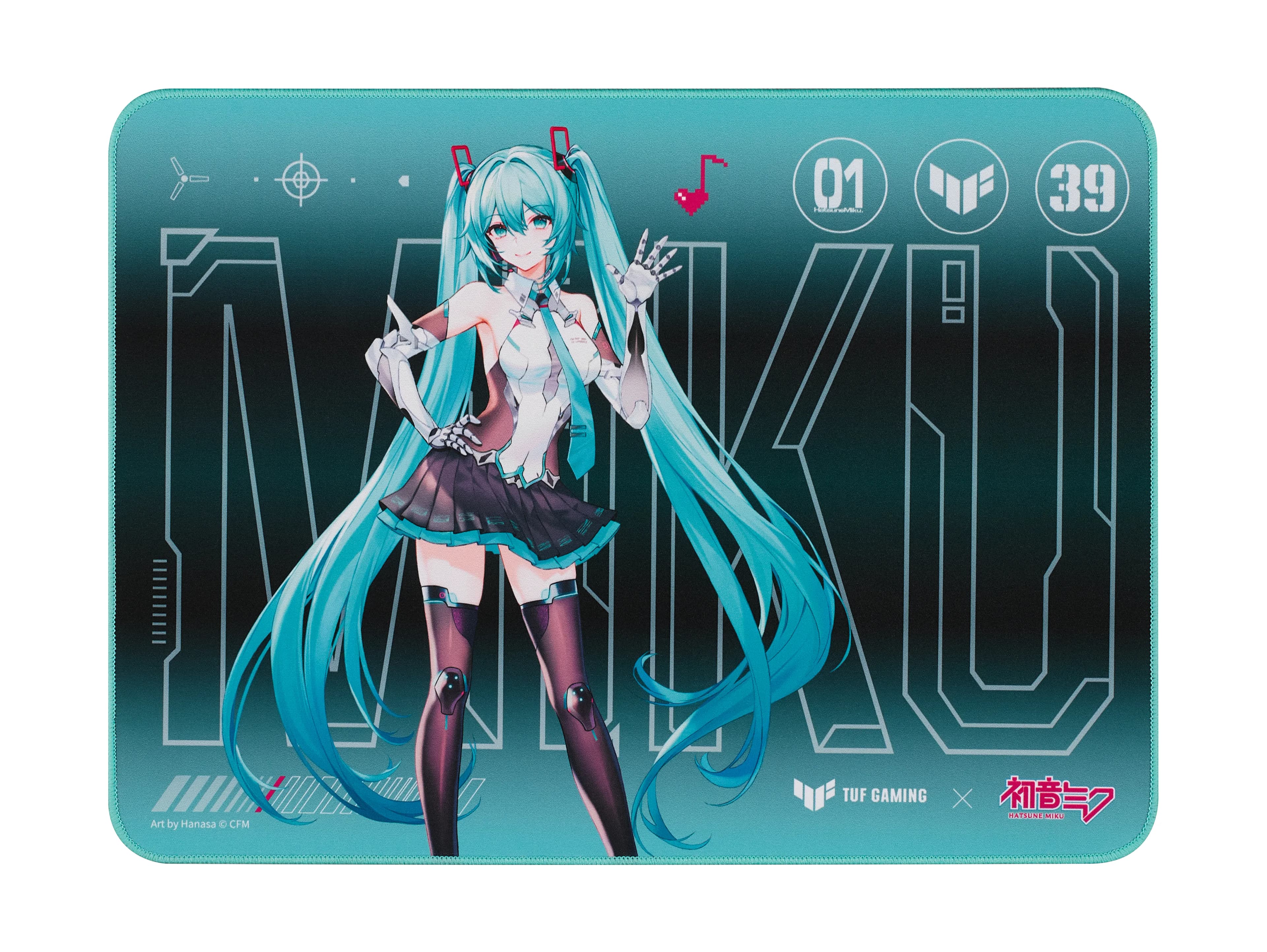 ASUS TUF Gaming P1 Hatsune Miku Edition -pelihiirimatto, 360x260 mm, sinivihreä