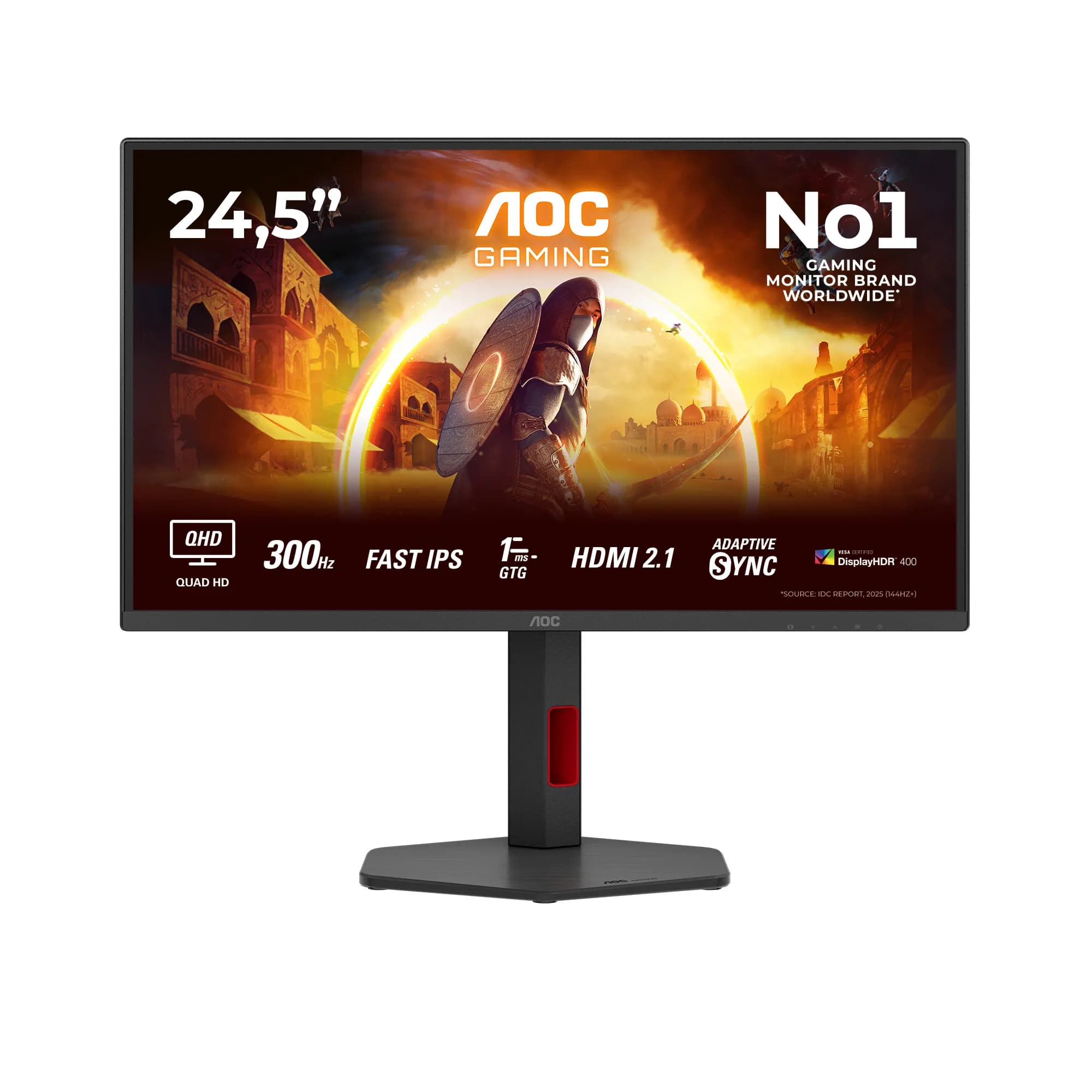 AOC Q25G4SR 24.5" QHD, IPS, 300Hz -pelinäyttö – AOC