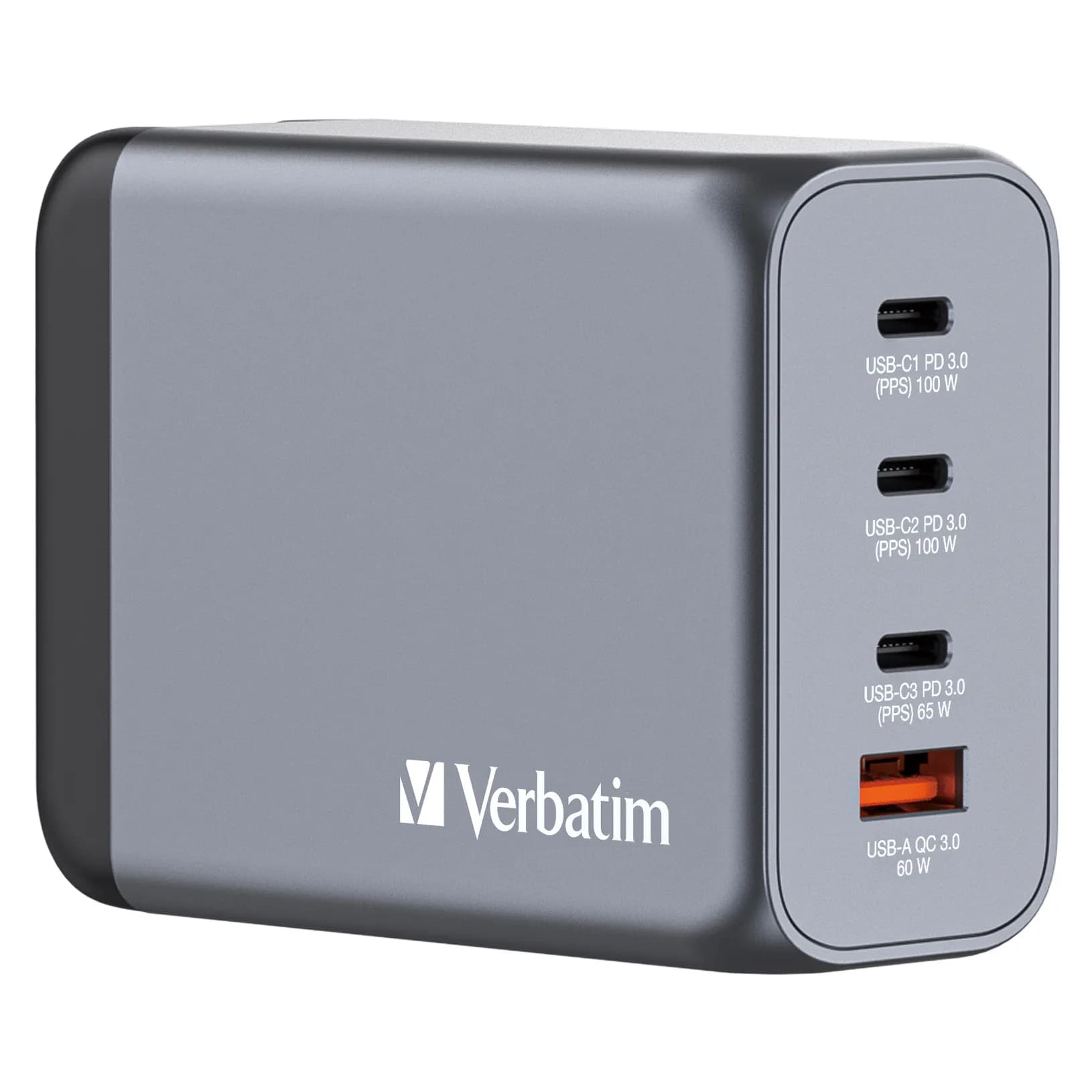 Verbatim GNC-200 GaN Charger 4-Port, 200W, USB-A/USB-C -virtalähde