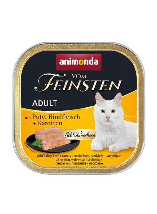 Animonda Vom Feinsten Adult Turkey, Beef and Carrots, Kissan märkäruoka, 100 g – Animonda