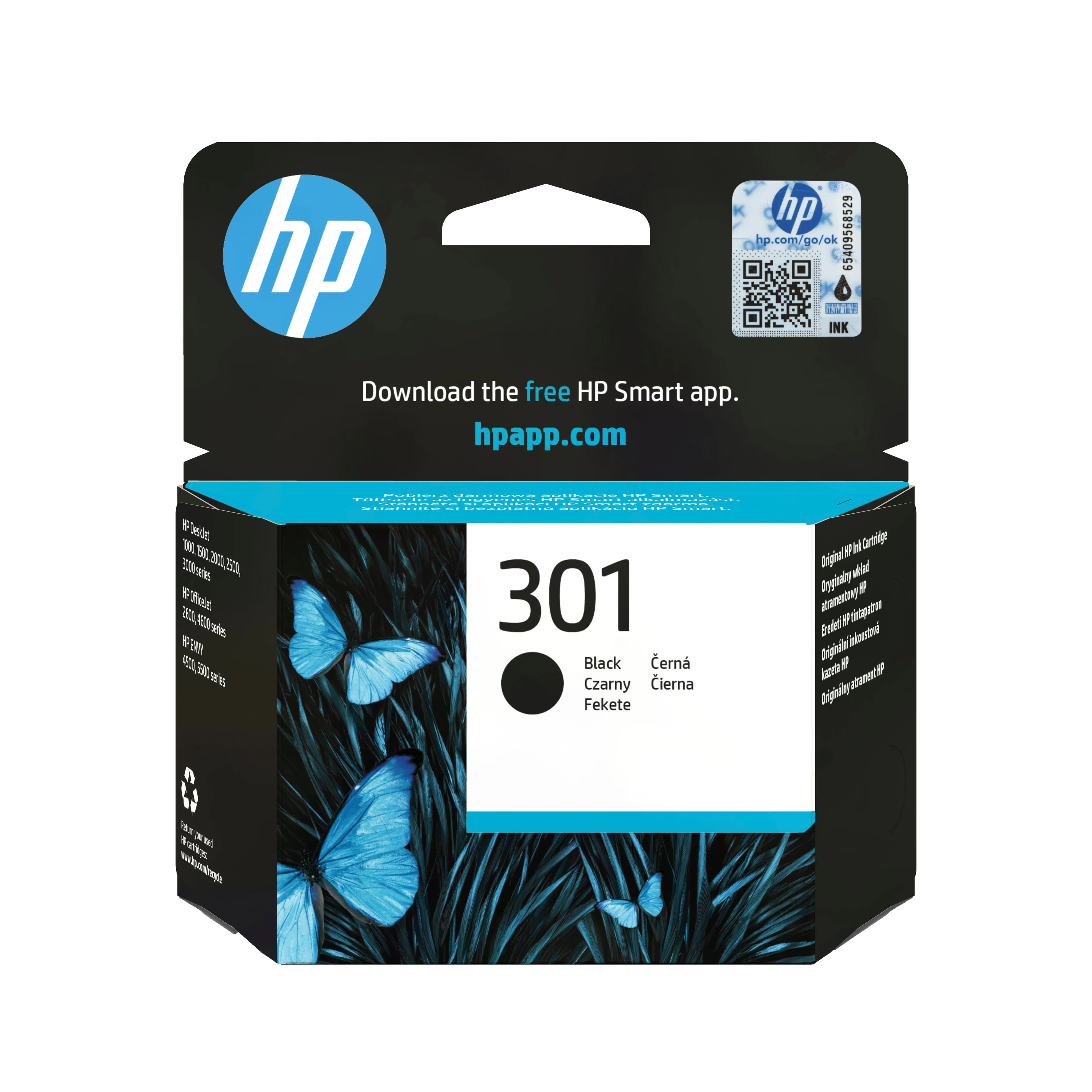 HP 301 -mustekasetti, 3 ml, musta