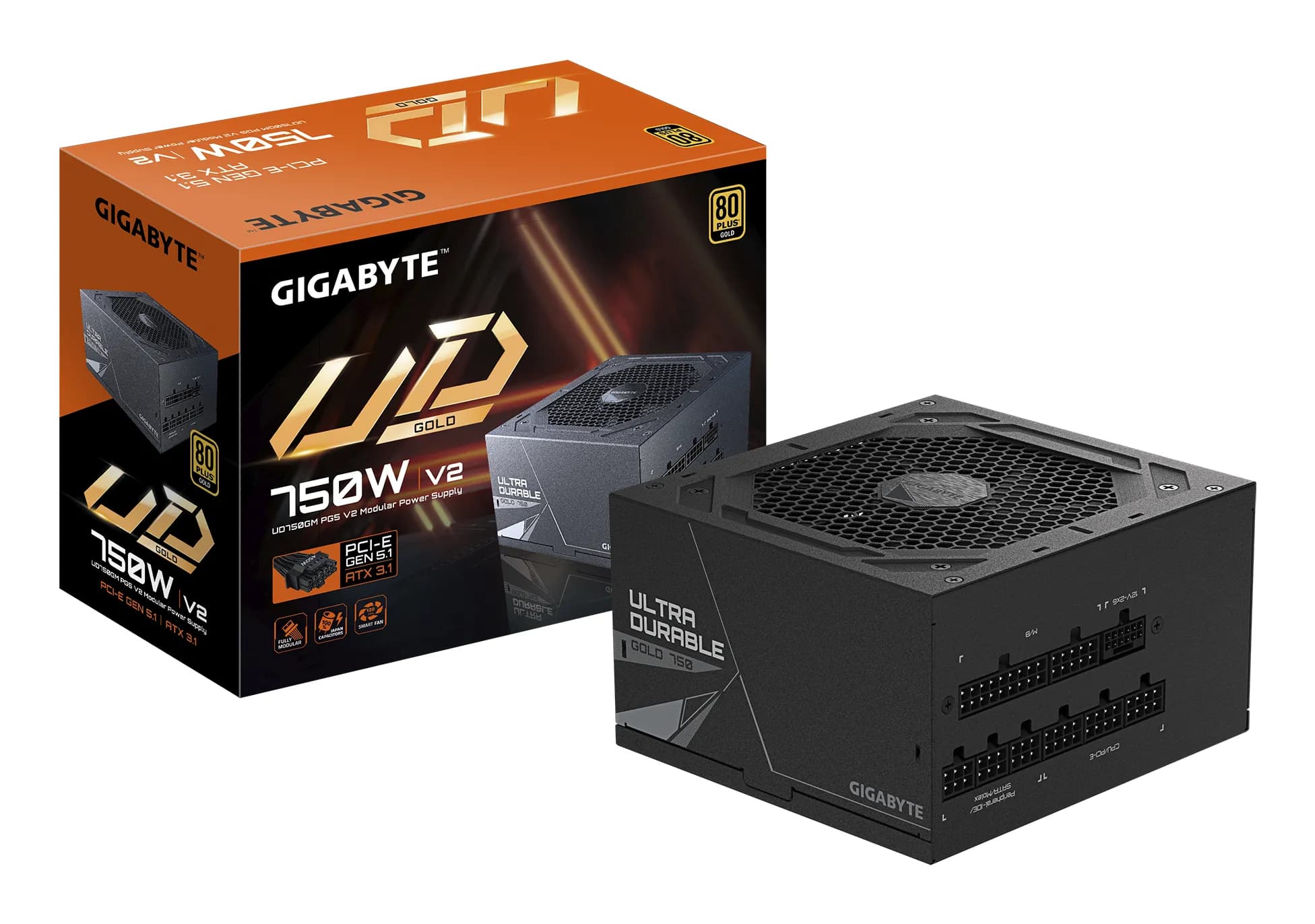 GIGABYTE GP-UD750GM PG5 V2 750W -virtalähde, 80 Plus Gold