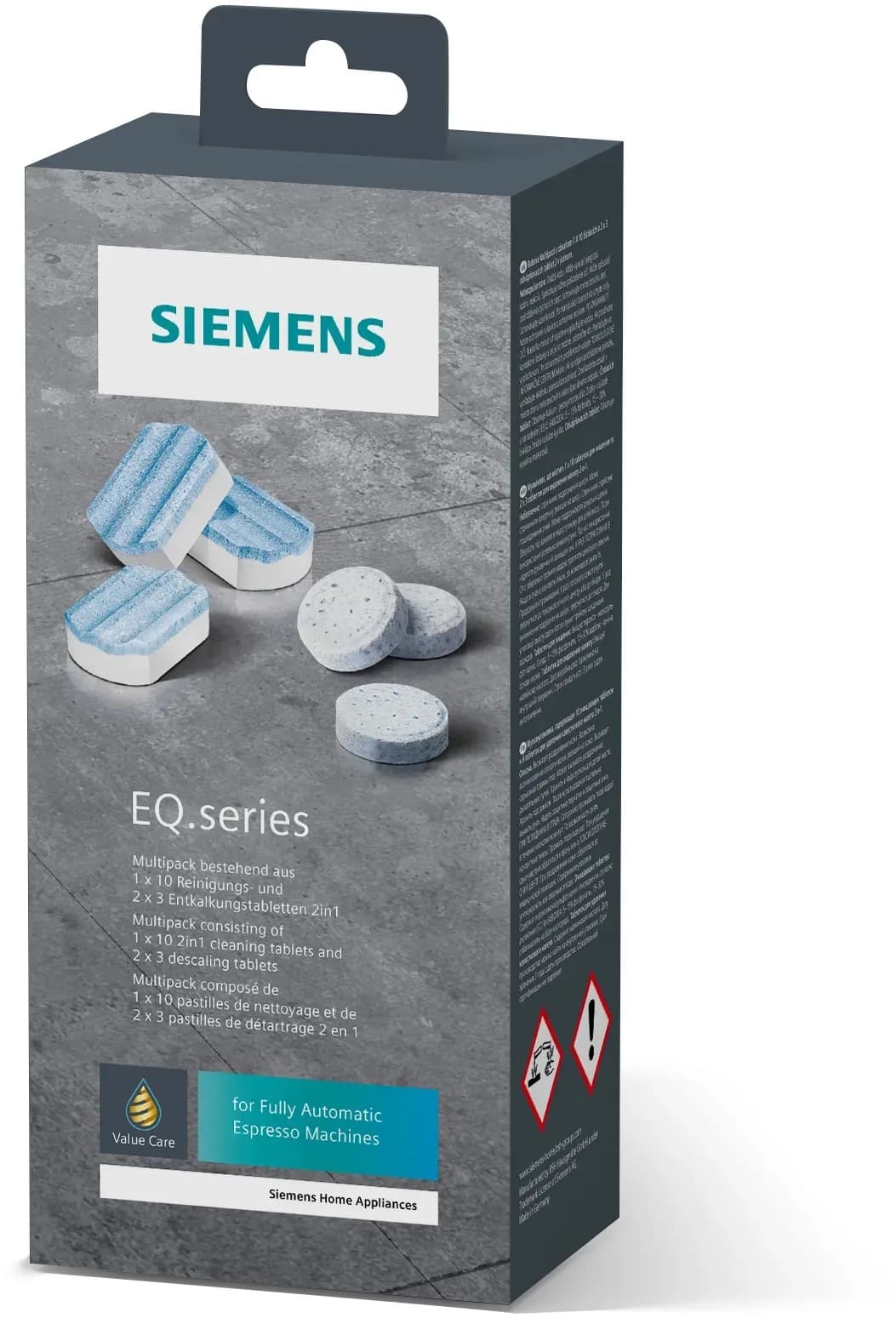 Siemens EQ -puhdistus- ja kalkinpoistotablettien monipakkaus TZ80003A – Siemens