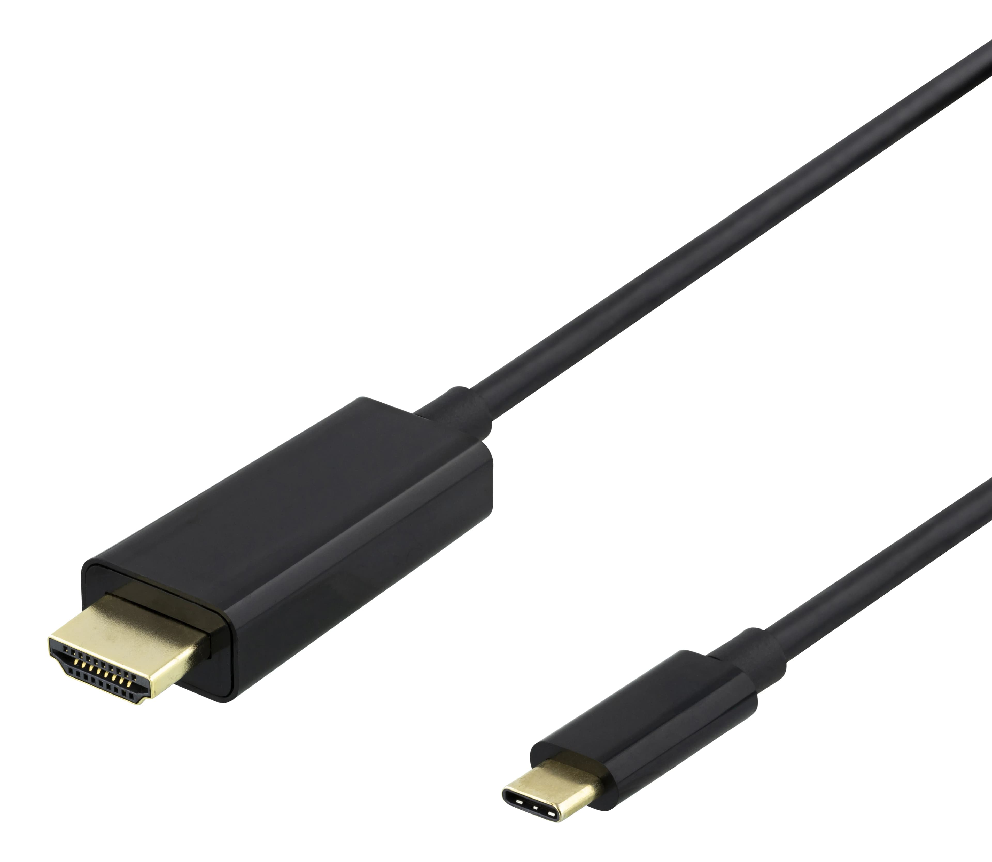 Deltaco USB-C – HDMI -kaapeli, 4K UHD, 0,5 m, musta