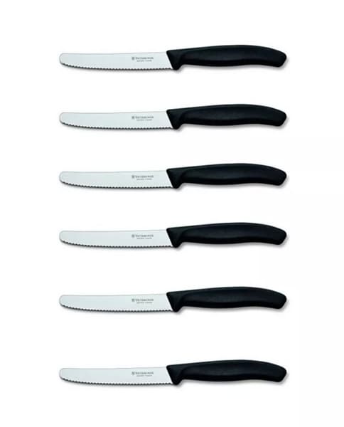 Victorinox Swiss Classic tomaatti- ja pöytäveitsisetti, 110 millimetriä, hammastettu, 6-osainen, musta – Victorinox