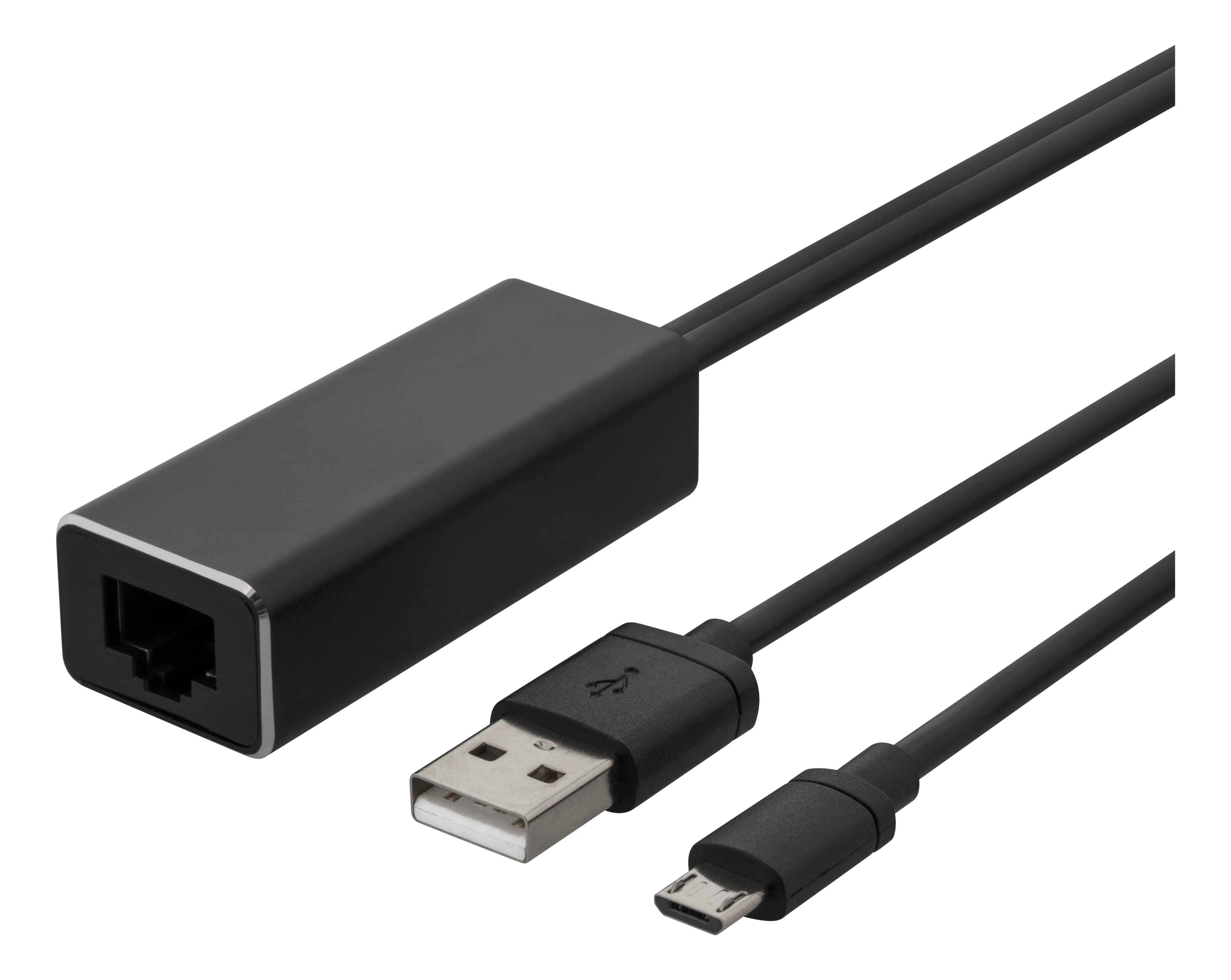 DELTACO Ethernet-adapter for ChromeCast, USB, RJ45, black – Deltaco
