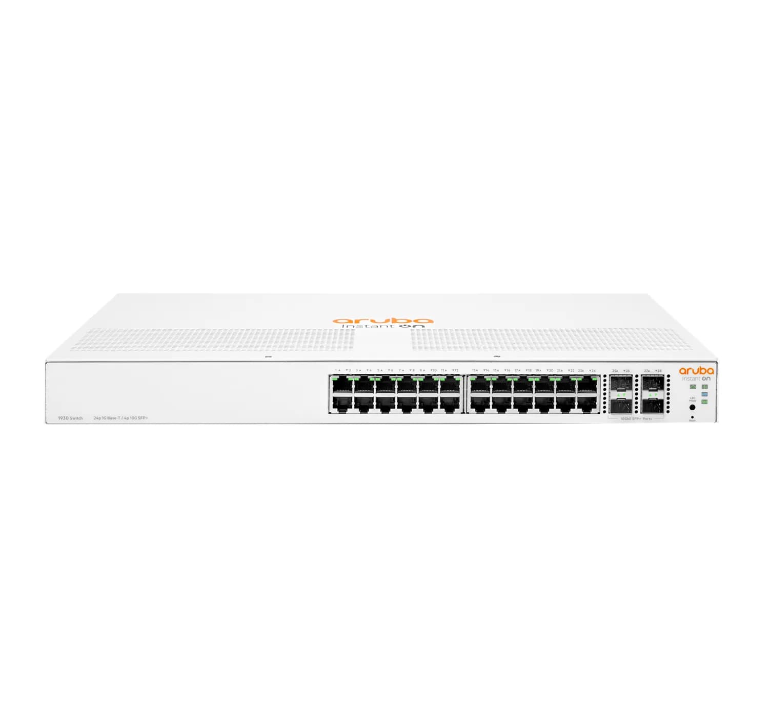 Aruba Instant On 1930 24G Switch 24x 10/100/1000T ports and 4 SFP+ 1/10GbE ports. Plug-and-play switches optimized with Instant On APs. Mobile app and