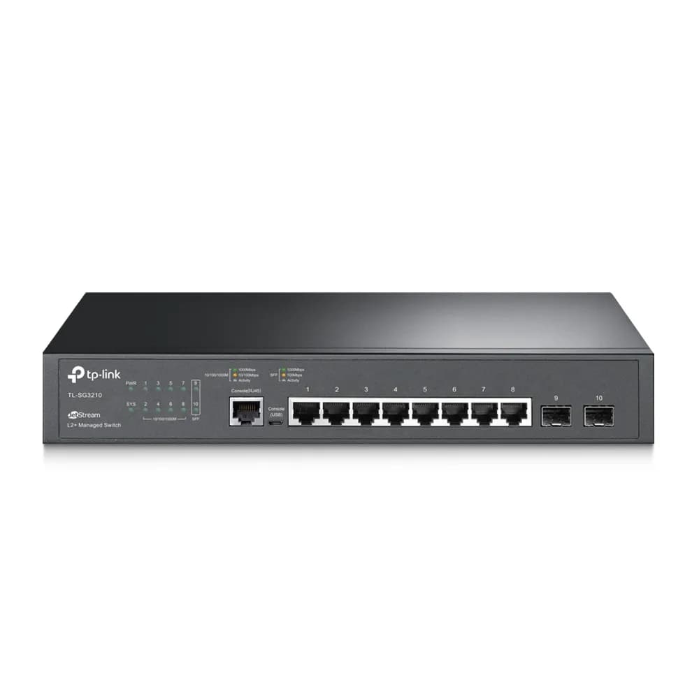 TP-LINK JetStream TL-SG3210 - Kytkin - Hallinnoitu - 8 x 10/100/1000 - työpöytä, räkkiin asennettava