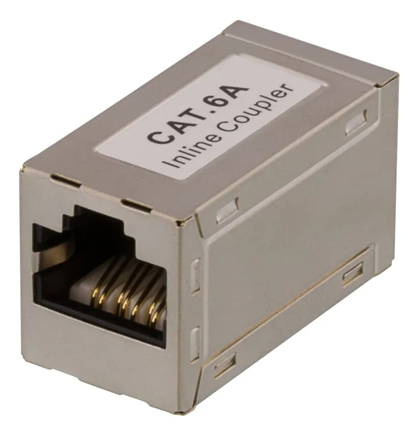 DELTACO jatkoliitin CAT6a, FTP (suojattu), naaras-naaras, hopea – Deltaco