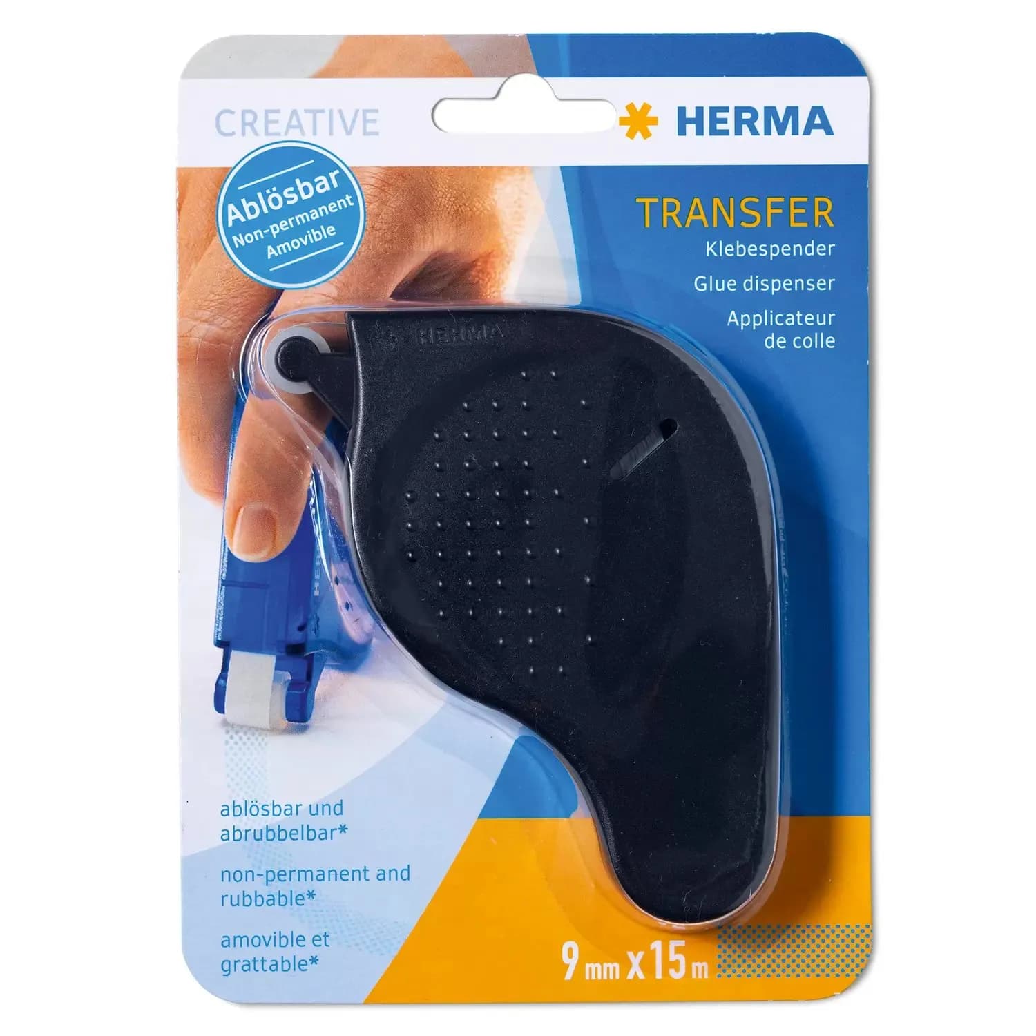 Herma glue dispenser removable 15mx9mm black – Herma