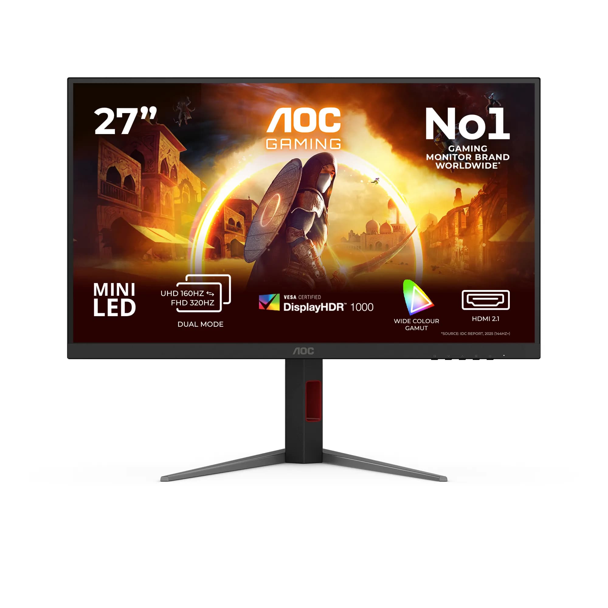 AOC U27G4XM 27" 4K UHD, Fast IPS, Mini LED, 160Hz, HDR1000, USB-keskitin -pelinäyttö – AOC