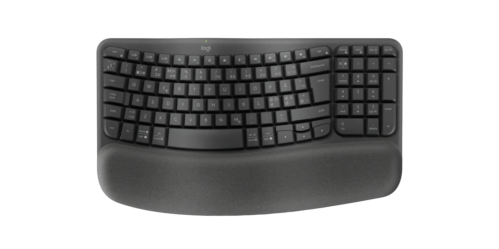Logitech Wave Keys -langaton ergonominen näppäimistö, grafiitti