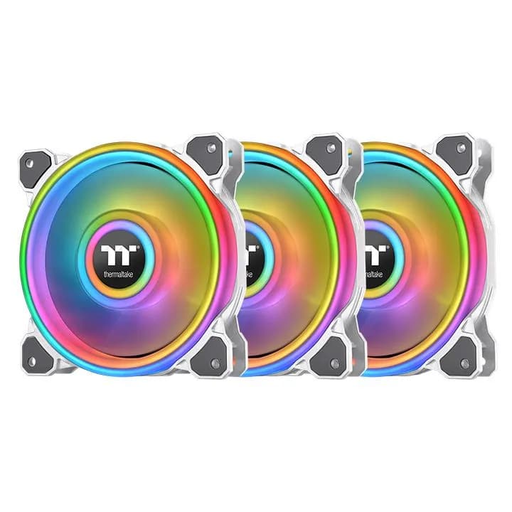 Thermaltake Riing Quad 12 RGB Kotelotuuletin 120 mm 3 kappaleen pakkaus Valkoinen