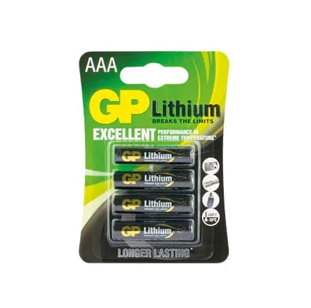 GP AAA, 24LF-2U4, 1.5V Lithium, 4-p – GP BATTERIES