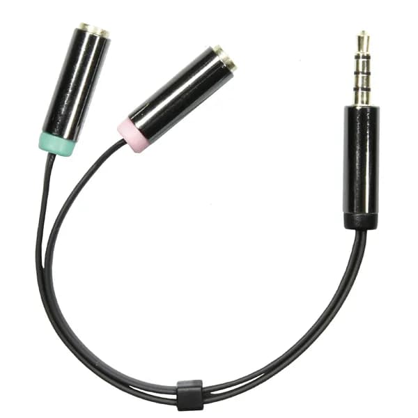 Deltaco  3.5mm – 2 x 3.5mm -audiokaapeli, uros/naaras, 0,1 m, Musta – Deltaco