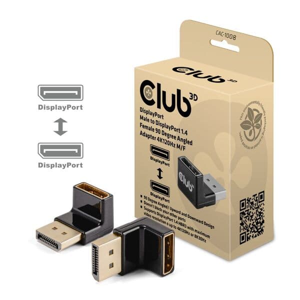 Club 3D DisplayPort - DisplayPort 1.4 4K 120Hz -sovitin, Musta – Club 3D