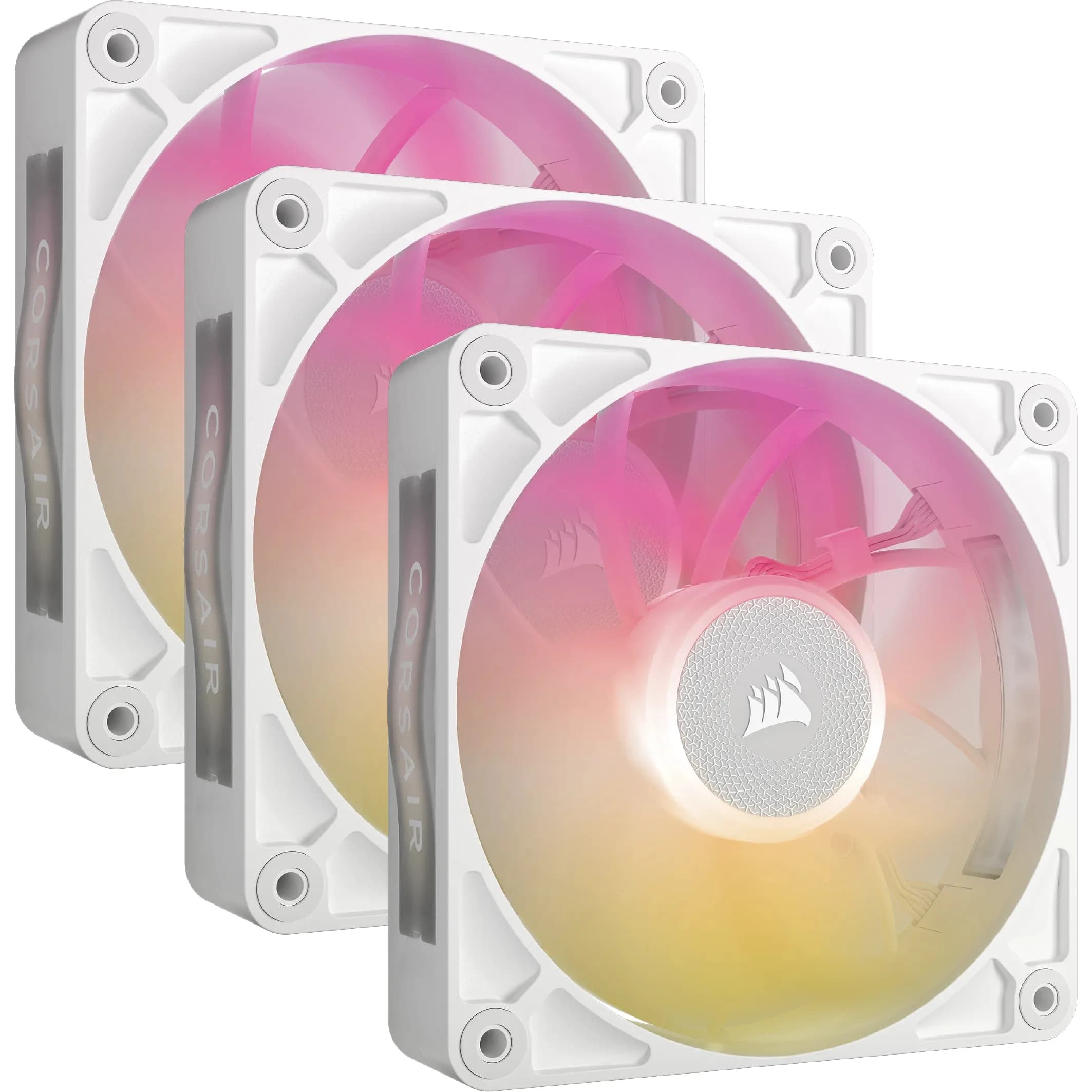 Corsair iCUE LINK RX120 MAX RGB 120 mm PWM -kotelotuulettimen aloituspakkaus - Valkoinen - 3 kpl