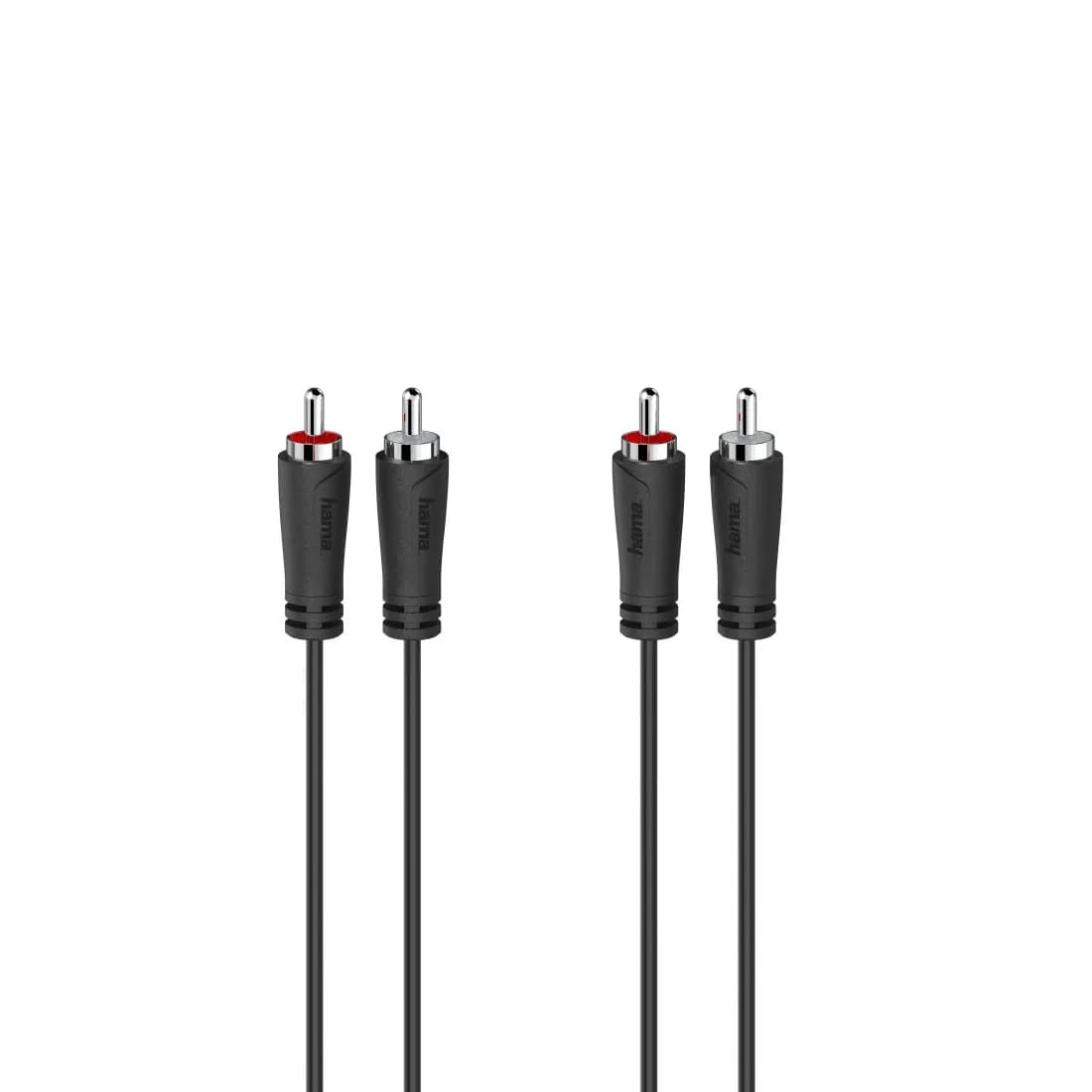 Hama 2x RCA kullattu -audiokaapeli, 1,5 m, musta