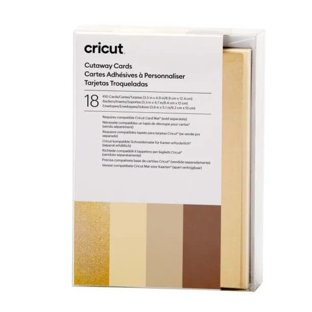 Cricut Cut-Away Cards Neutrals R10 (8,9 cm x 12,4 cm) 18-pack – CRICUT