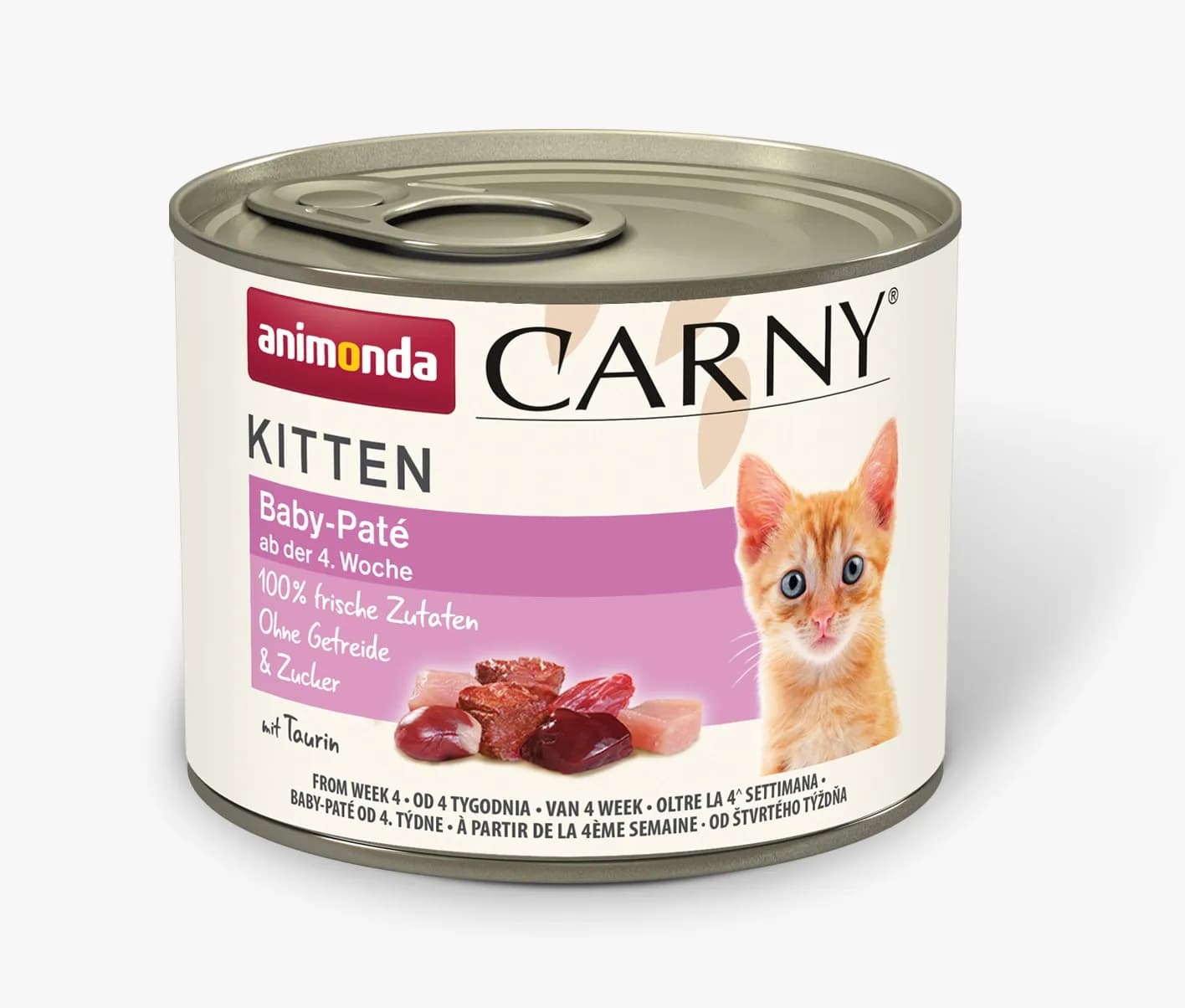 Animonda Carny Kitten Baby-Paté Beef & Chicken, Kissan märkäruoka, Viljaton, 200 g – Animonda