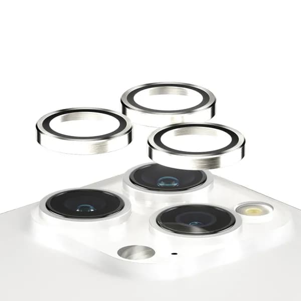 PanzerGlass Hoops, iPhone 15 Pro / 15 Pro Max -kameran linssinsuoja, Valkoinen