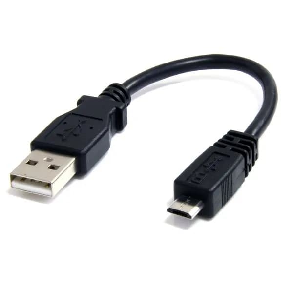 StarTech USB-A – Micro-USB B -kaapeli, 0,15 m, musta