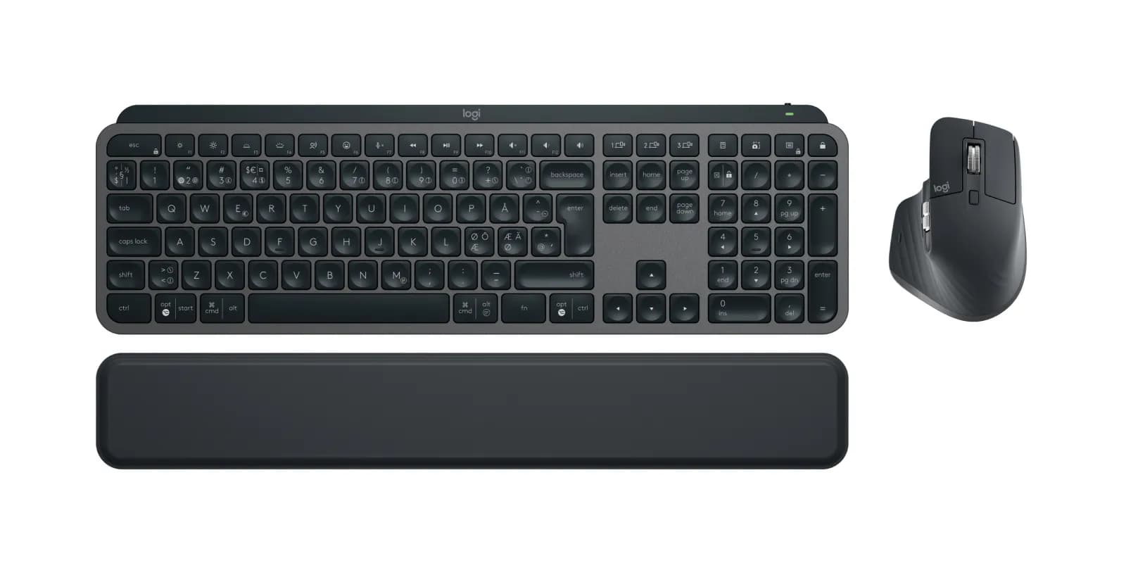 Logitech MX Keys S Combo -langaton ergonominen näppäimistö ja hiiri, grafiitti