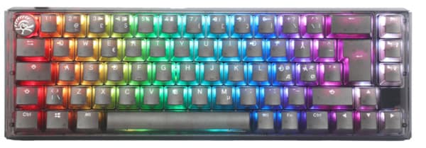 Ducky One 3 Aura 65% mekaaninen pelinäppäimistö, Cherry MX Red, musta