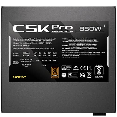 Antec CSK850 PRO -virtalähde, musta – ANTEC