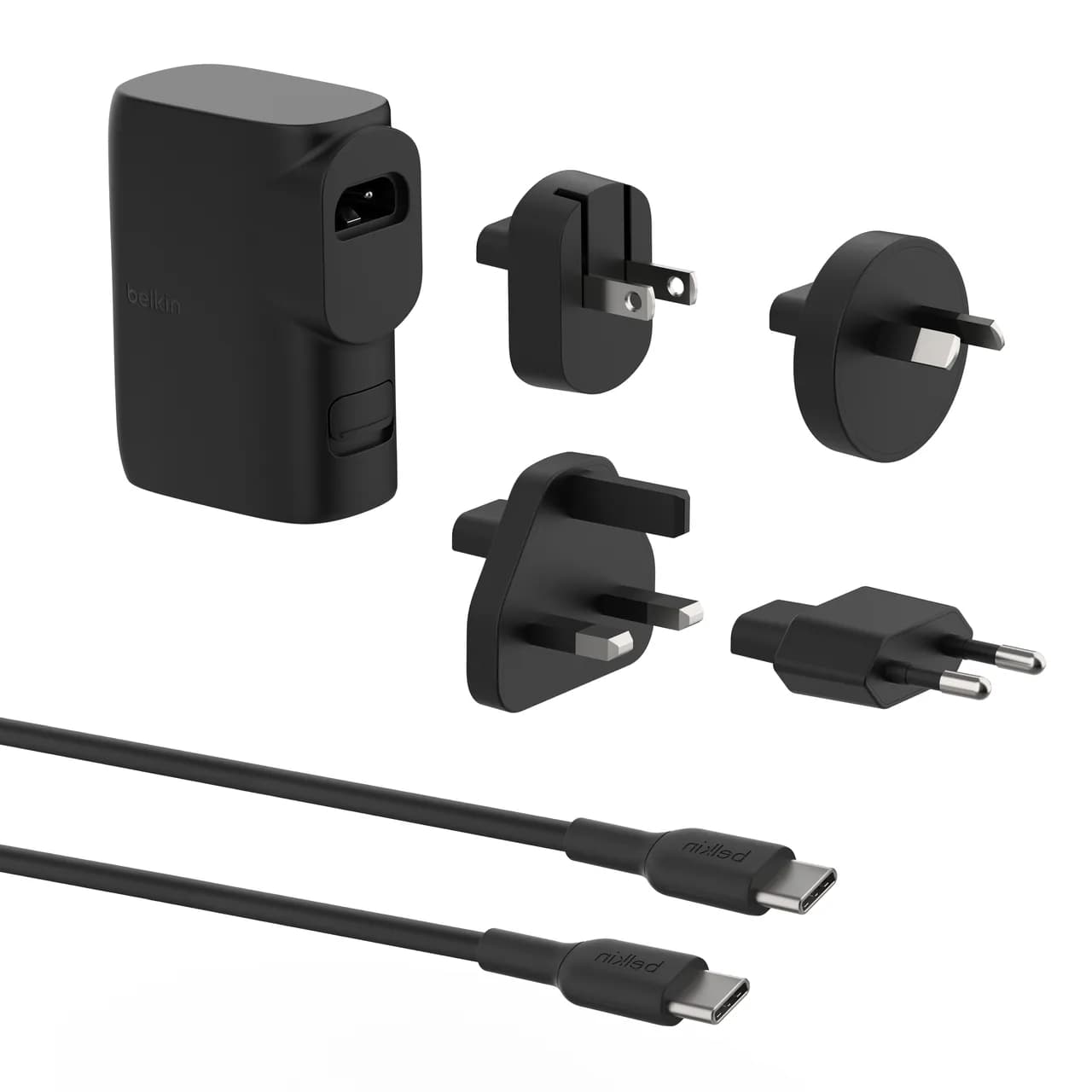 Belkin  BoostCharge Hybrid Wall Charger 25W + Power Bank 5K + Travel Adapter Kit -laturi, varavirtalähde, Musta