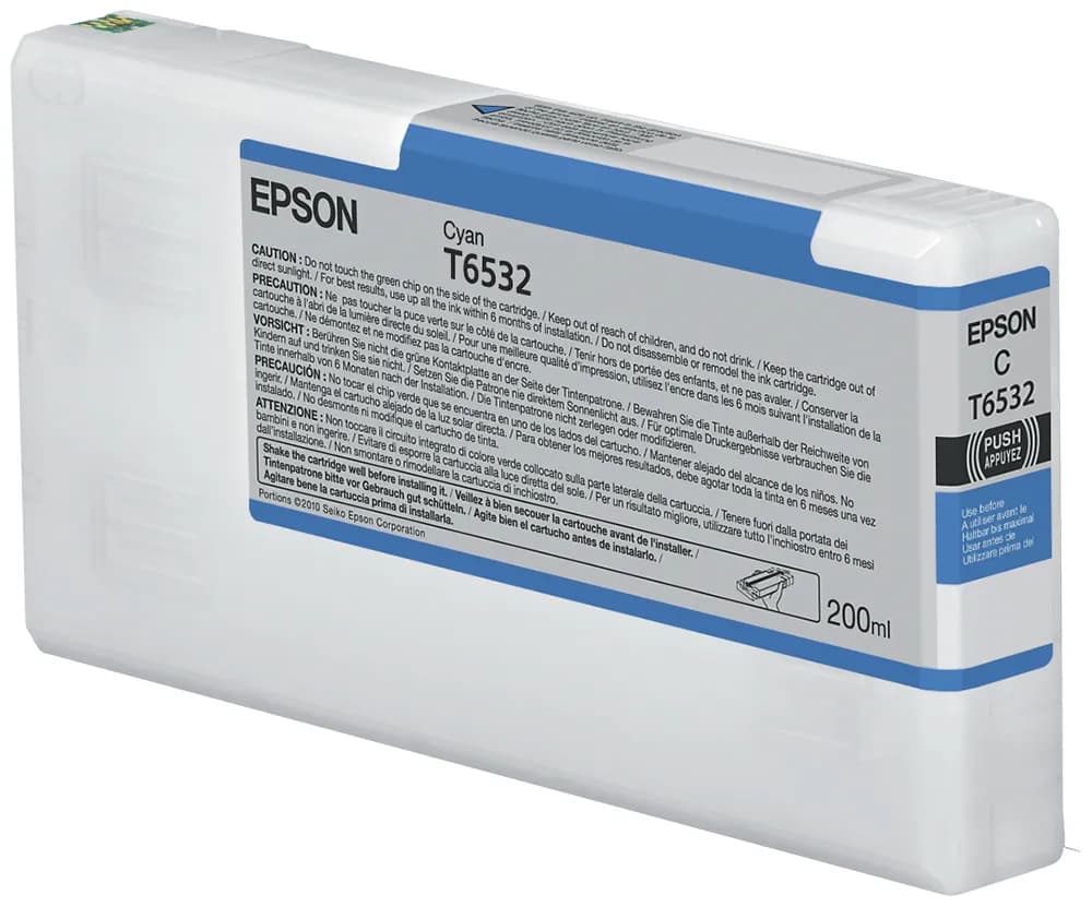 Epson T6532-mustekasetti, 200 ml, syaani – Epson