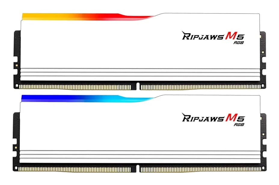 G.SKILL Ripjaws M5 RGB 64 Gt (2 x 32 Gt) DDR5 6000 MHz, CL32 -muisti, valkoinen (XMP) – G.SKILL