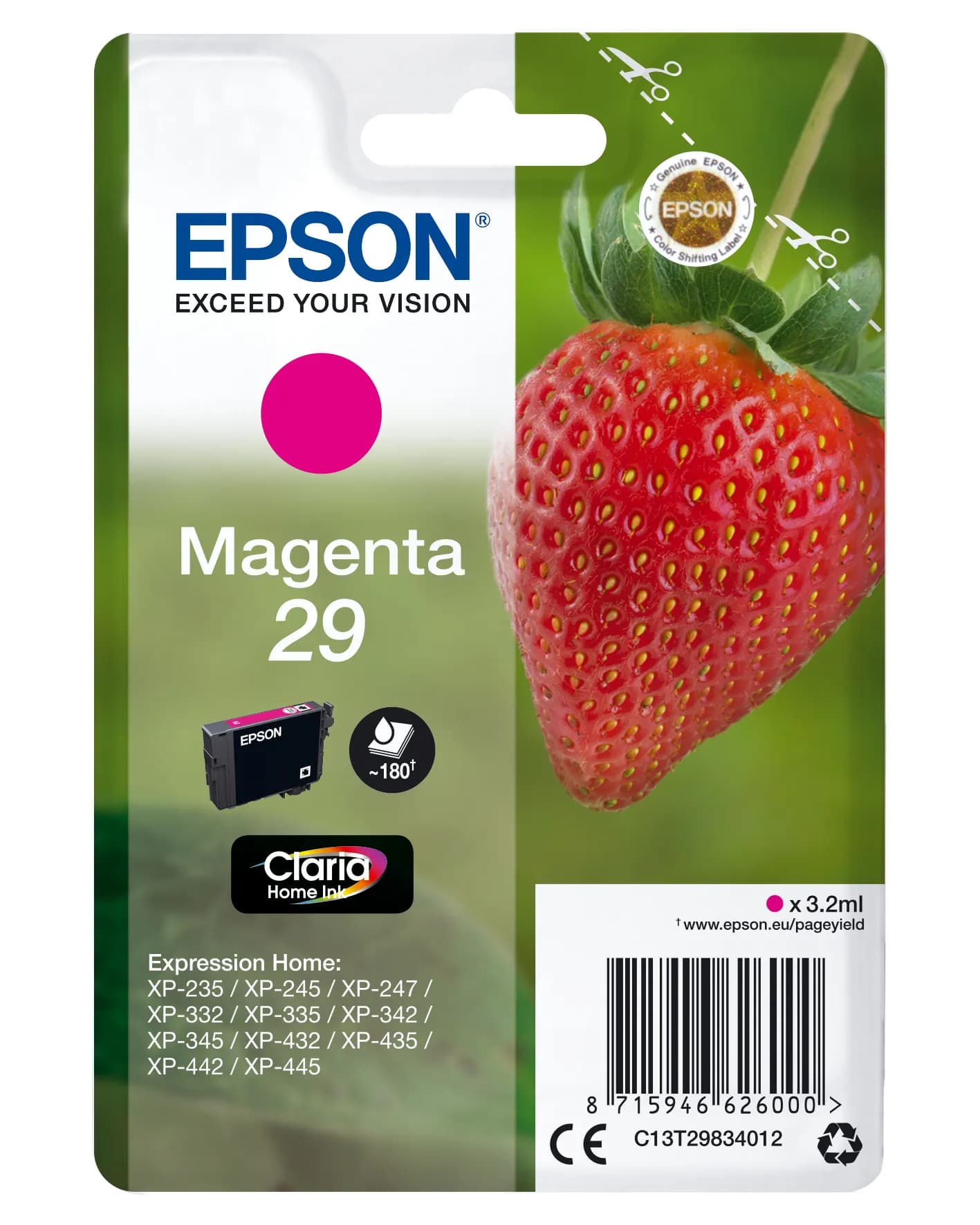 Epson 29 -mustekasetti, 3.2 ml, magenta – Epson