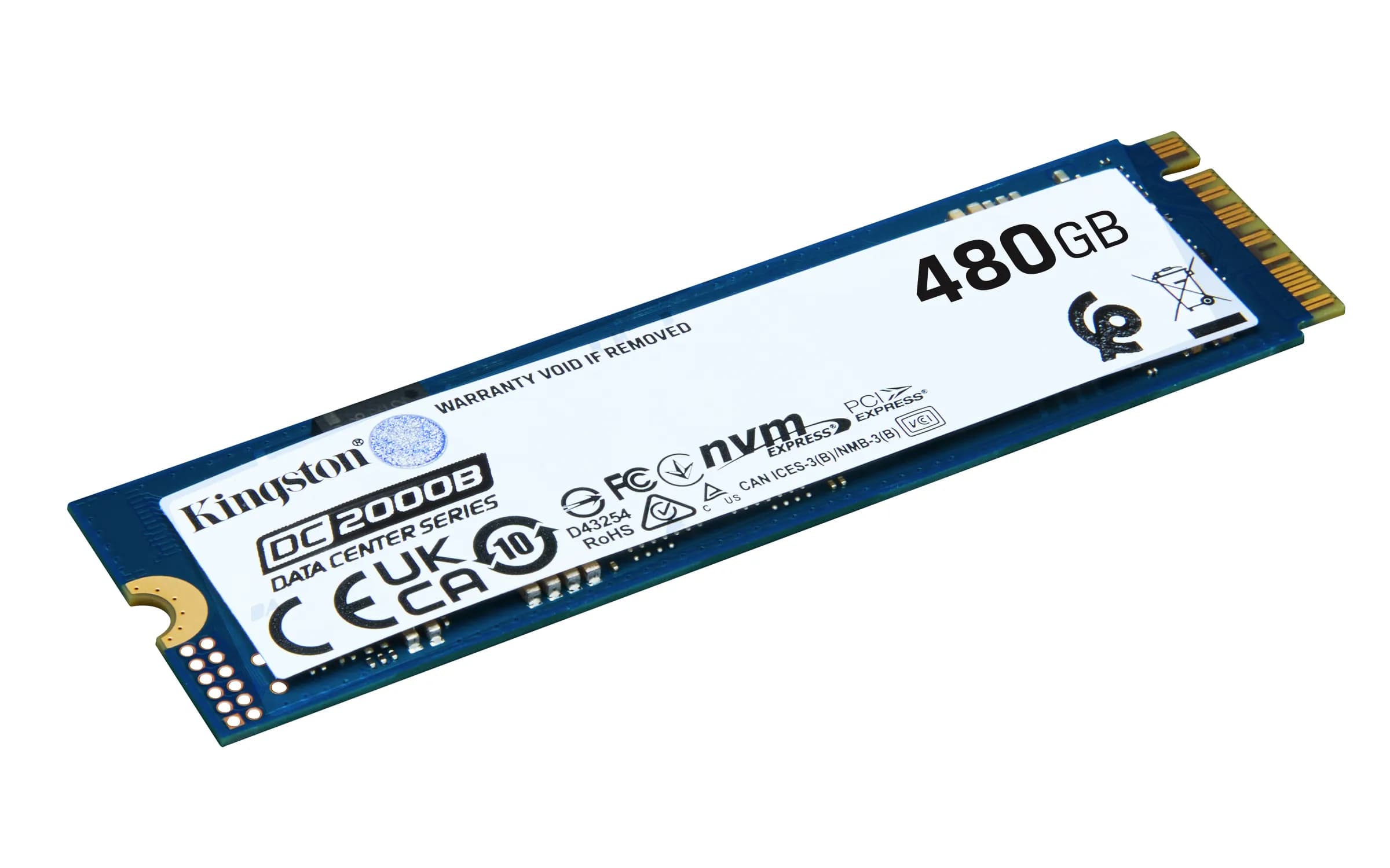 Kingston DC2000B Heatsink 480 Gt M.2 PCIe 4.0 NVMe -SSD-levy – Kingston