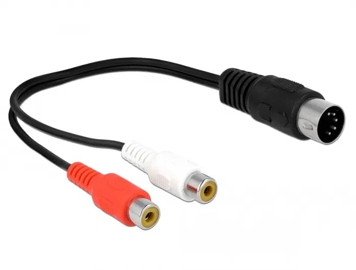DIN Cable diode plug 5 pin to 2 x RCA female 20 cm – De-Lock
